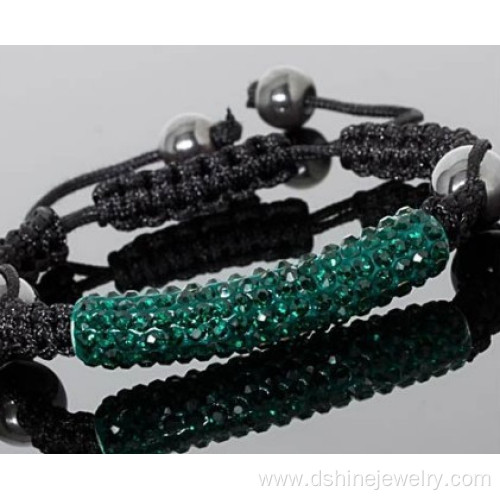 Shamballa Tube Weaved Bracelet With Hematite Beads Bracelet